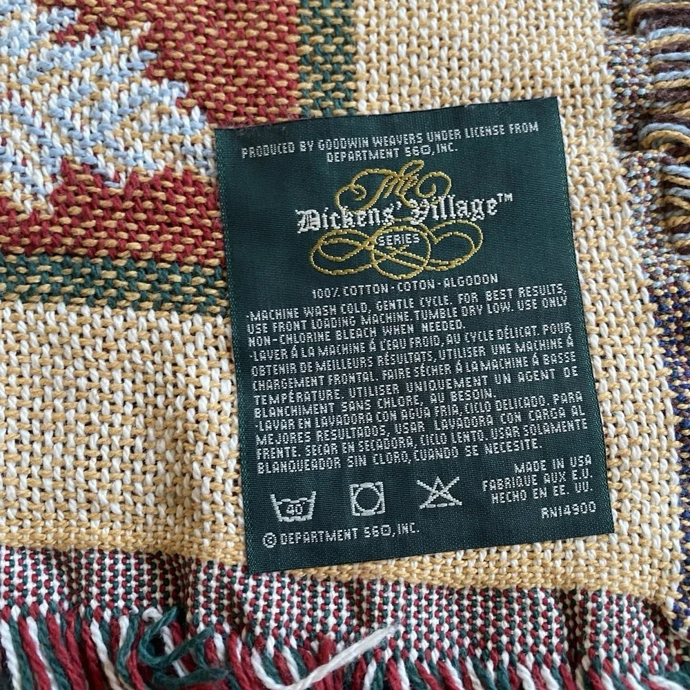 Goodwin Weavers Triple Woven Throw Blanket Dickens Village 50x68